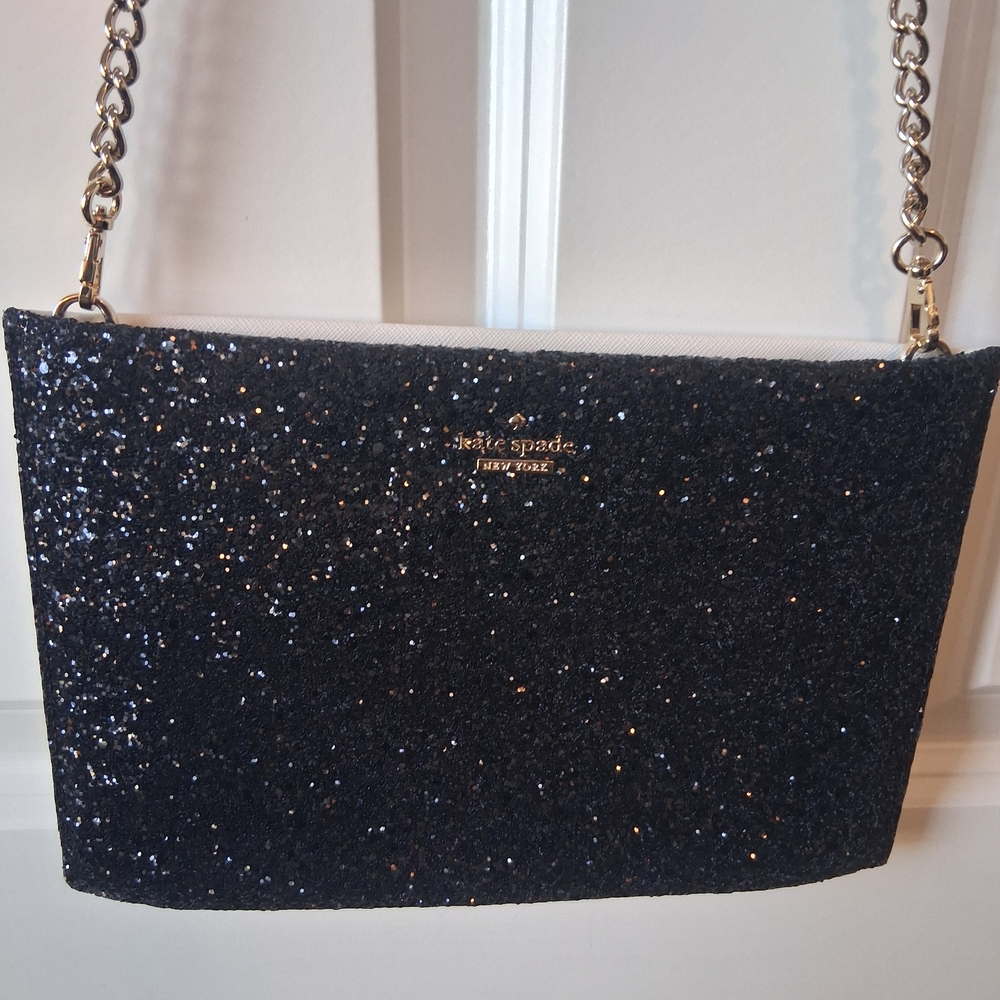 Kate Spade Black Glitter Cameron Street Sima Crossbody